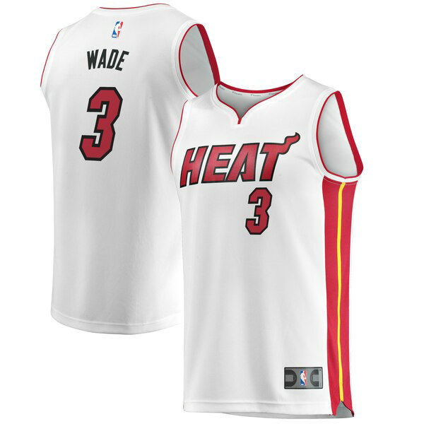 Maillot nba Miami Heat Association Edition Homme Dwyane Wade 3 Blanc
